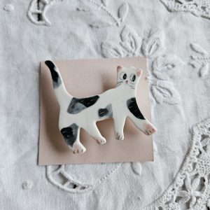 Broche porcelaine  chat