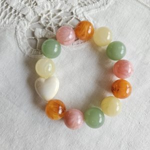 Bracelet coeur captif crème