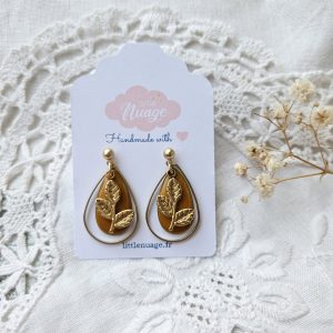 Boucles Gouttes moutarde