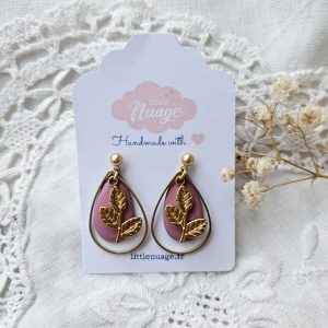 Boucles Gouttes vieux rose