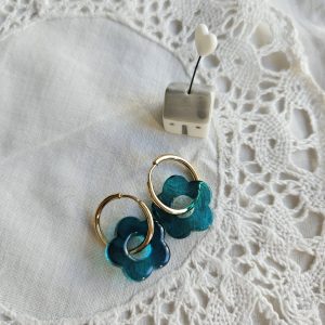 Créoles Stella *bleu canard*