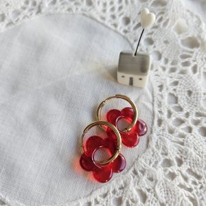 Créoles Stella *rouge translucide*