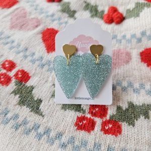 Boucles Amour et Paillettes *bleu*