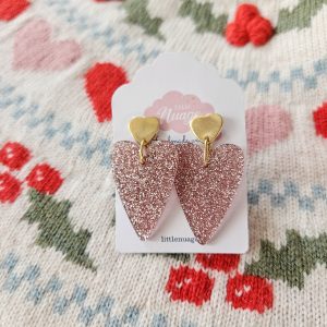 Boucles Amour et Paillettes *rose*