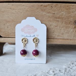 Boucles Chrysanthèmes *aubergine/violet*