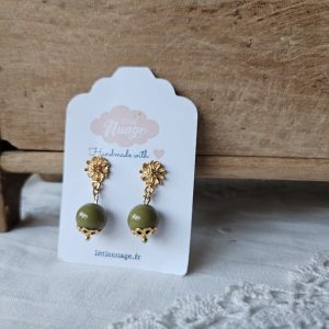 Boucles Chrysanthèmes *kaki*