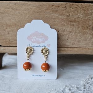 Boucles Chrysanthèmes *caramel*