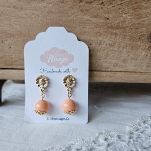 Boucles Chrysanthèmes *rose nude*