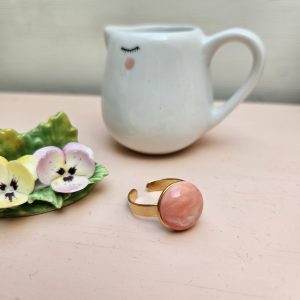 Bague sorbet * rose marbré*