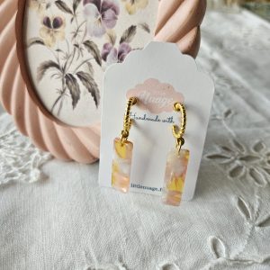 Boucles Brindilles *jaune-rose-blanc*