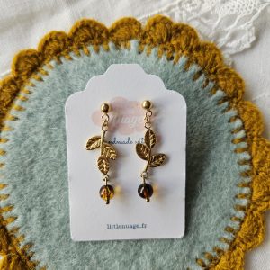 Boucles feuillages *ambre*