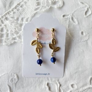 Boucles feuillages *bleu nuit*