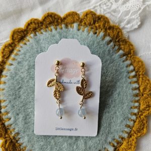 Boucles feuillages *bleu*