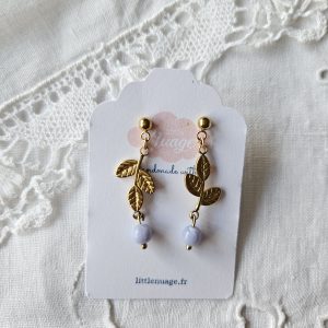 Boucles feuillages *bleu glacier*