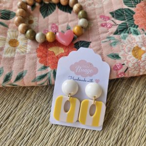 Boucles Dolce Vita *blanc et jaune*