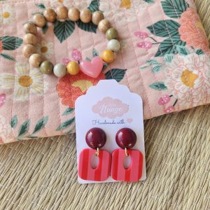 Boucles Dolce Vita *rose et rouge*
