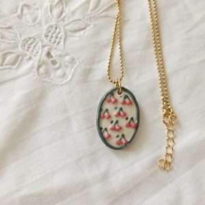 Collier céramique cerises
