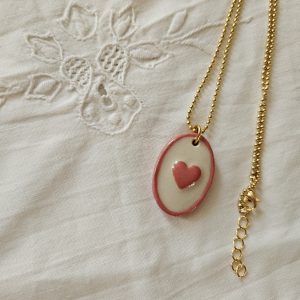 Collier céramique coeur