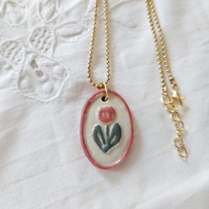 Collier céramique tulipe